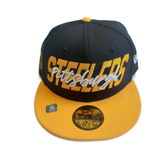 59Fifty New Era Size 7 1/4 Pittsburgh Steelers Fitted Hat On Field Cap - Picture 1 of 7